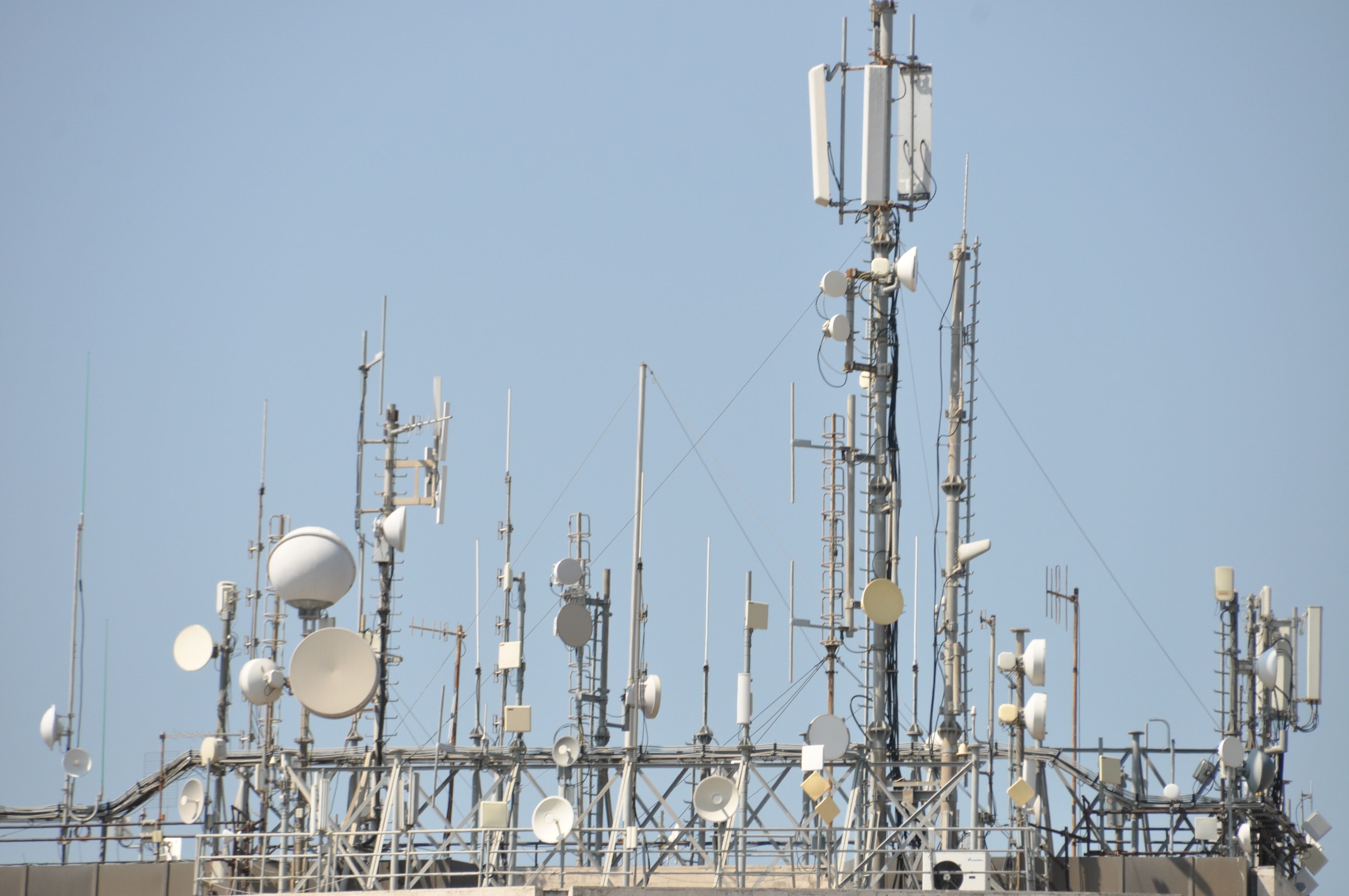 A collection of radio dishes for long-range radio communications